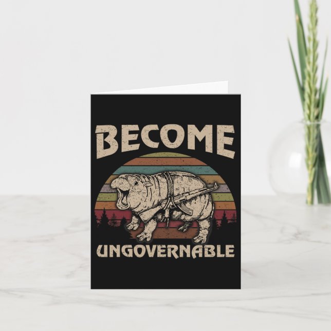 Funny Become Ungovernable Moo Deng Cute Ba  Card (Front)