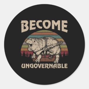 Funny Become Ungovernable Moo Deng Cute Ba  Classic Round Sticker