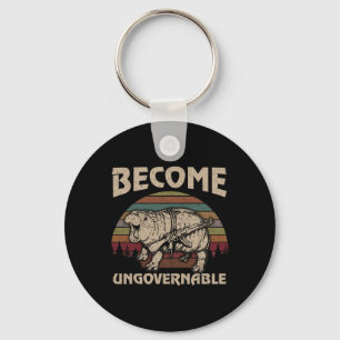 Funny Become Ungovernable Moo Deng Cute Ba Key Ring