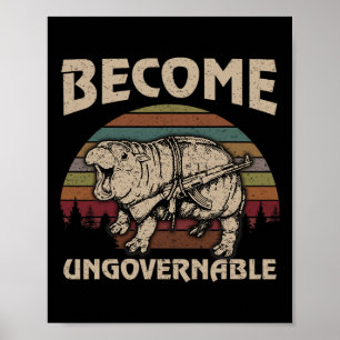 Funny Become Ungovernable Moo Deng Cute Ba Poster