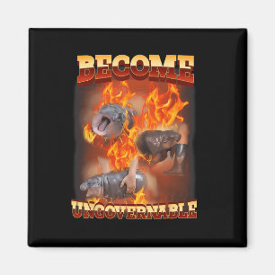 Funny Become Ungovernable Moo Deng In Fire Ba  Magnet