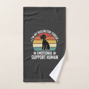 Funny Bedlington Terrier Emotional Support Human R Hand Towel