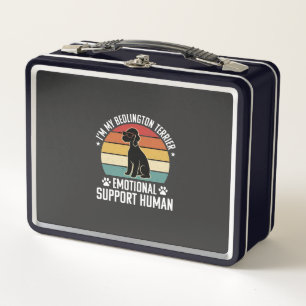 Funny Bedlington Terrier Emotional Support Human R Metal Lunch Box