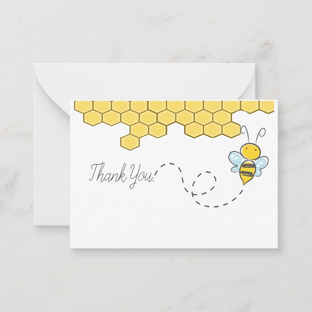 Funny Bee And Honeycomb Thank You Cards (Front)