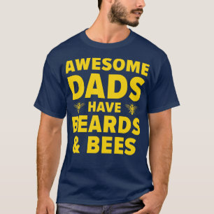Funny Bee Beekeeping Dad Beard Father T-Shirt