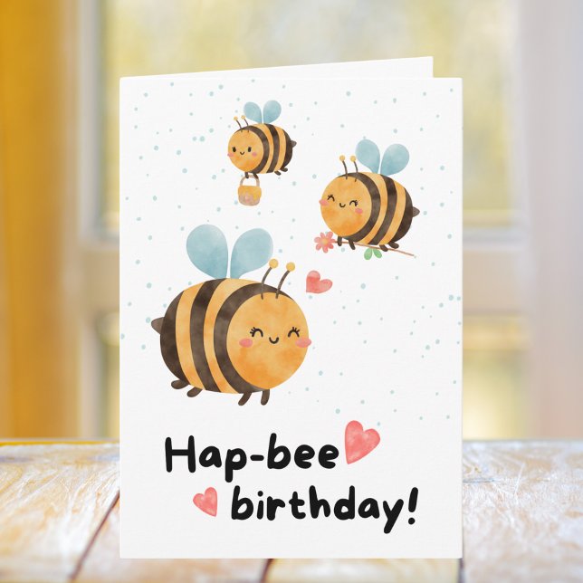Funny Bee Birthday Card (Creator Uploaded)