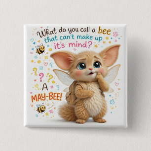 Funny Bee Dad Joke 15 Cm Square Badge