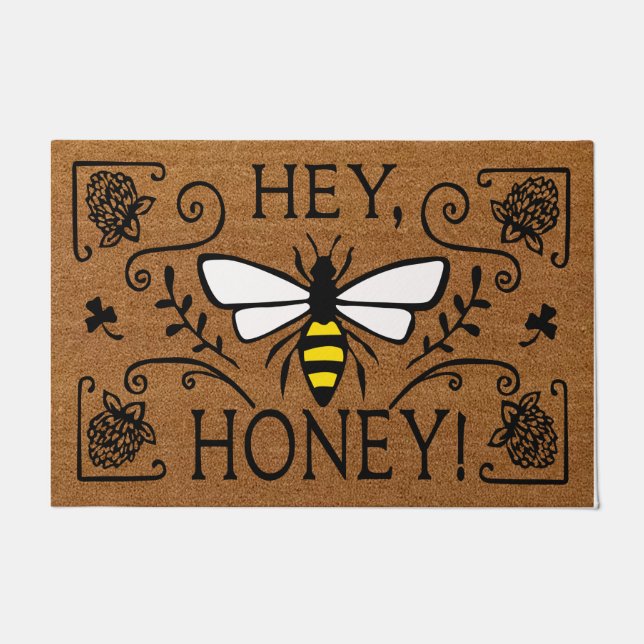 Funny Bee Doormat, Cute Bee Lover Gift, Bee Quote Doormat (Front)