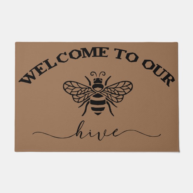 Funny Bee Doormat, Cute Bee Lover Gift, Bee Quote Doormat (Front)