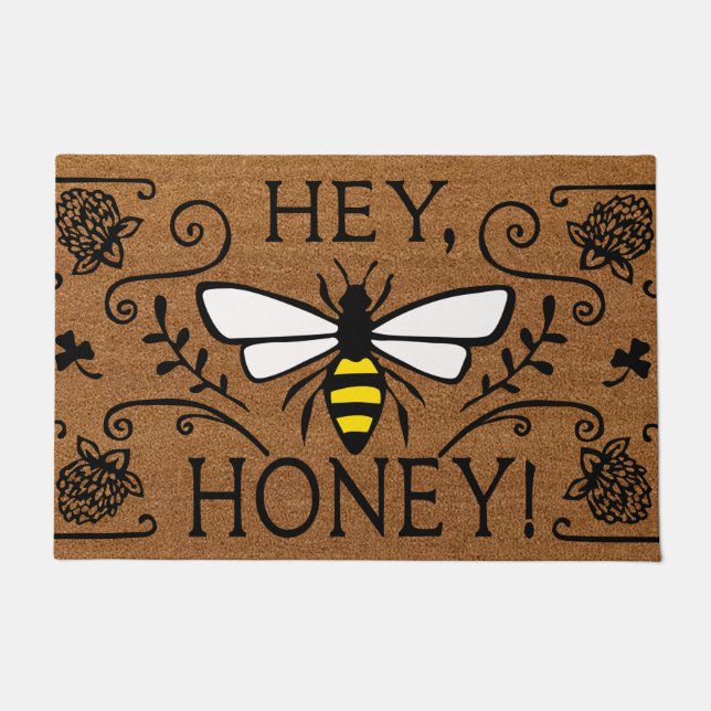 Funny Bee Doormat, Cute Bee Lover Gift, Bee Quote Doormat (Front)