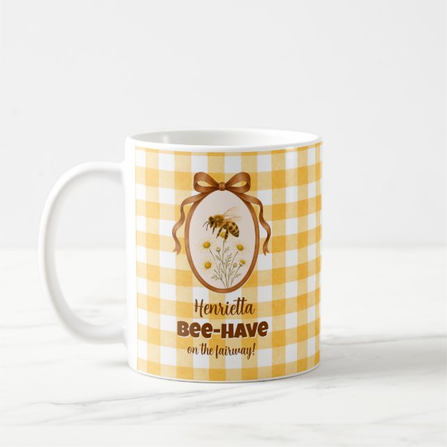 Funny Bee Golf Gift Coffee Mug (Left)