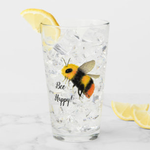 Funny Bee Happy Pint Glass