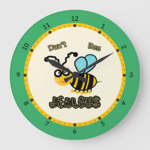 Funny bee large clock