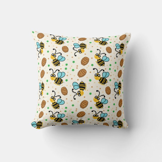 Funny bee pattern cushion (Front)