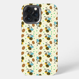 Funny bee pattern iPhone 13 pro max case