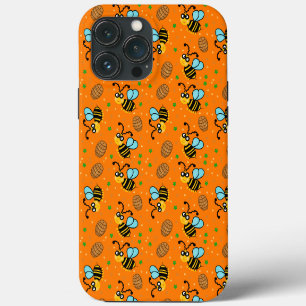 Funny bee pattern iPhone 13 pro max case