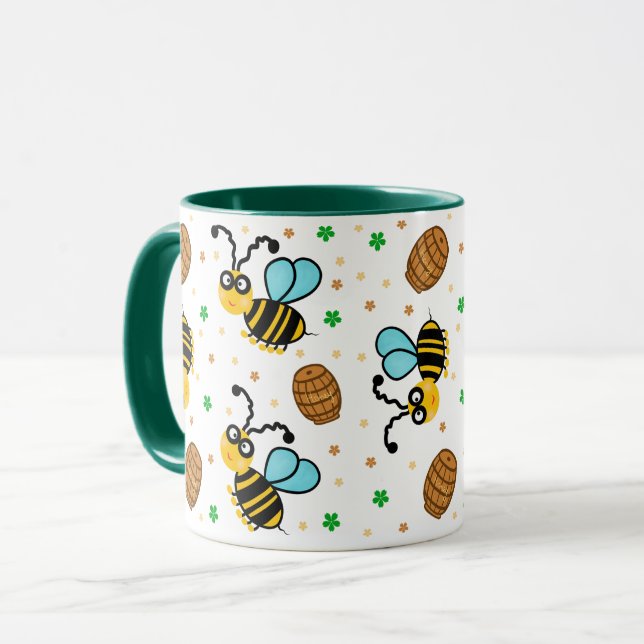 Funny bee pattern mug (Front Left)