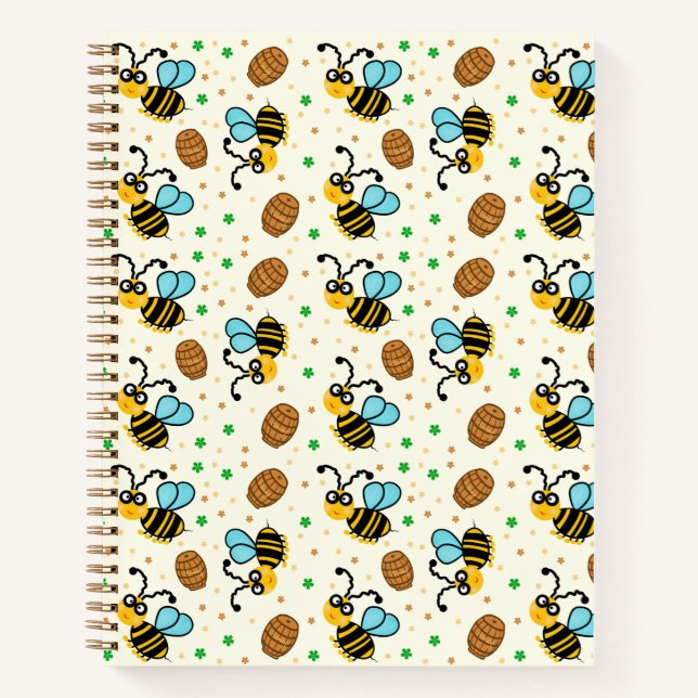 Funny bee pattern notebook (Front)
