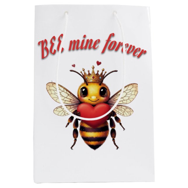 Funny Bee Pun Valentine  Medium Gift Bag (Front)