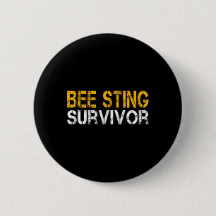 Funny Bee Sting Survivor Kids Bee Keeper Get Well 6 Cm Round Badge