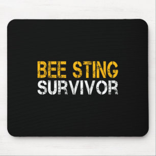 Funny Bee Sting Survivor Kids Bee Keeper Get Well Mouse Pad