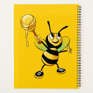Funny Bee With Honey Spoon Wearing Sneakers Planner