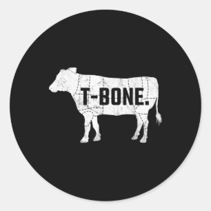 Funny Beef Bbq T-bone Steak Shirt  Classic Round Sticker
