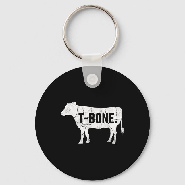 Funny Beef Bbq T-bone Steak Shirt  Key Ring (Front)