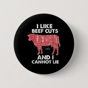 Funny Beef Cuts Chart I Bbq Butcher  6 Cm Round Badge