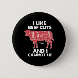 Funny Beef Cuts Chart I Bbq Butcher 6 Cm Round Badge