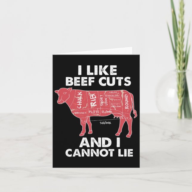 Funny Beef Cuts Chart I Bbq Butcher  Card (Front)