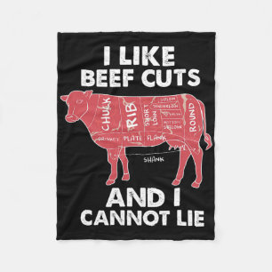 Funny Beef Cuts Chart I Bbq Butcher Fleece Blanket