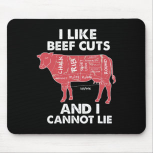 Funny Beef Cuts Chart I Bbq Butcher  Mouse Pad