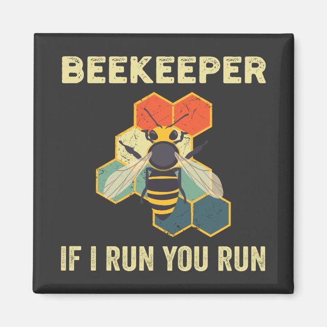 Funny Beekeeper Bee Honeycomb Beekeeping Magnet (Front)