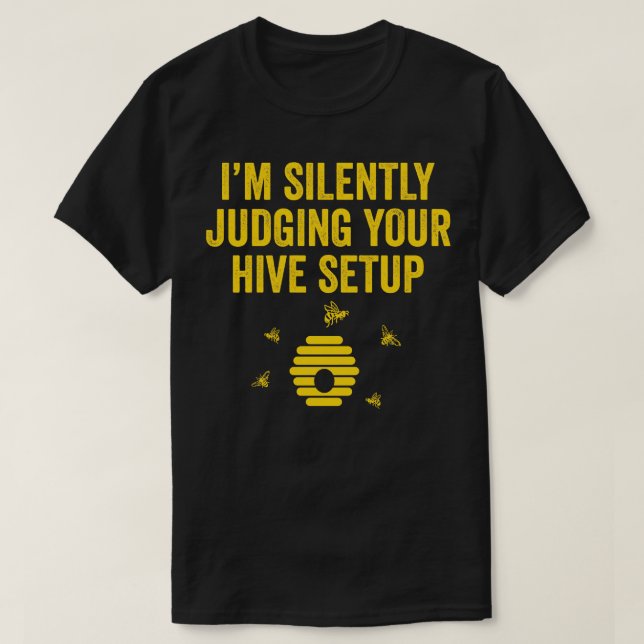 Funny Beekeeping Bee Hive T-Shirt (Design Front)