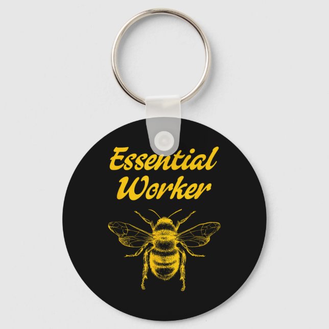 Funny Beekeeping Beekeeper Honey Bees Environmenta Key Ring (Front)
