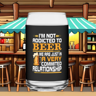 Funny beer addict word art  can glass