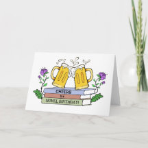 Funny Beer and Book Lover Birthday Card
