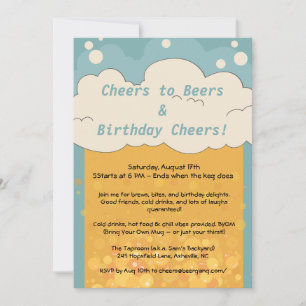 Funny Beer Birthday Invitation – Brew Bash Party 