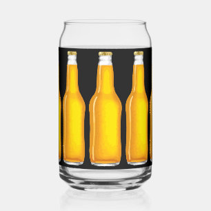 Funny Beer Bottles Pattern Glass