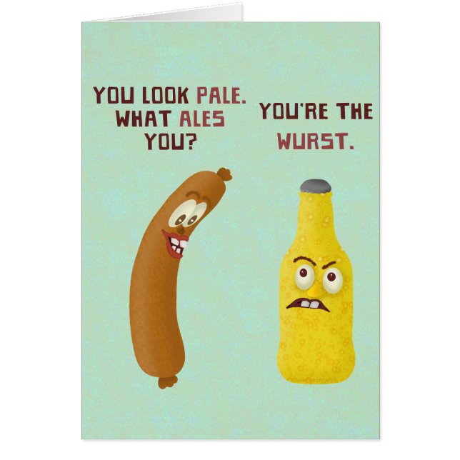 Funny Beer Bratwurst Pun Wurst Pale Ale (Front)
