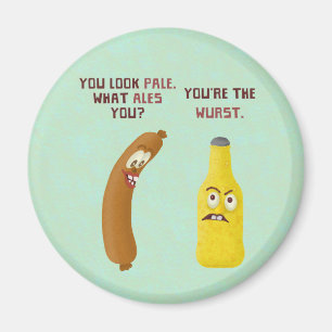 Funny Beer Bratwurst Pun Wurst Pale Ale Magnet