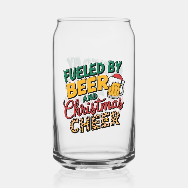 Funny beer Christmas cheer  Can Glass (Front)