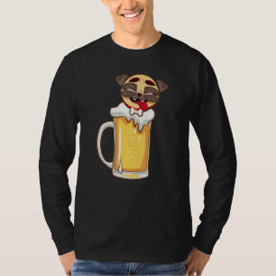 Funny Beer Dog Owner Pug Beer Pitcher Drinking Ga T-Shirt