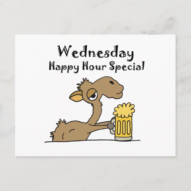 Funny Beer Drinking Camel Postcard (Front)