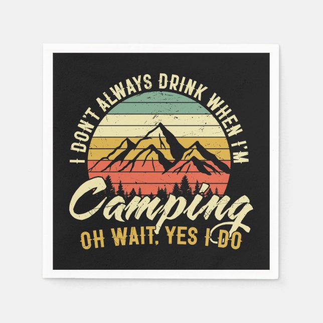Funny beer drinking camping lovers word art napkin (Front)