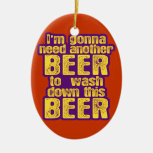 Funny Beer Drinking Ceramic Tree Decoration