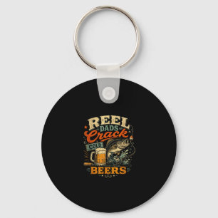Funny beer drinking fishing dad retro vintage key ring