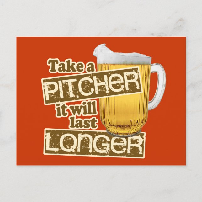 Funny Beer Drinking Humour Postcard (Front)