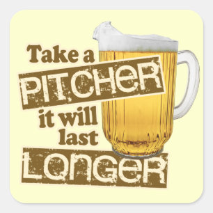 Funny Beer Drinking Humour Square Sticker